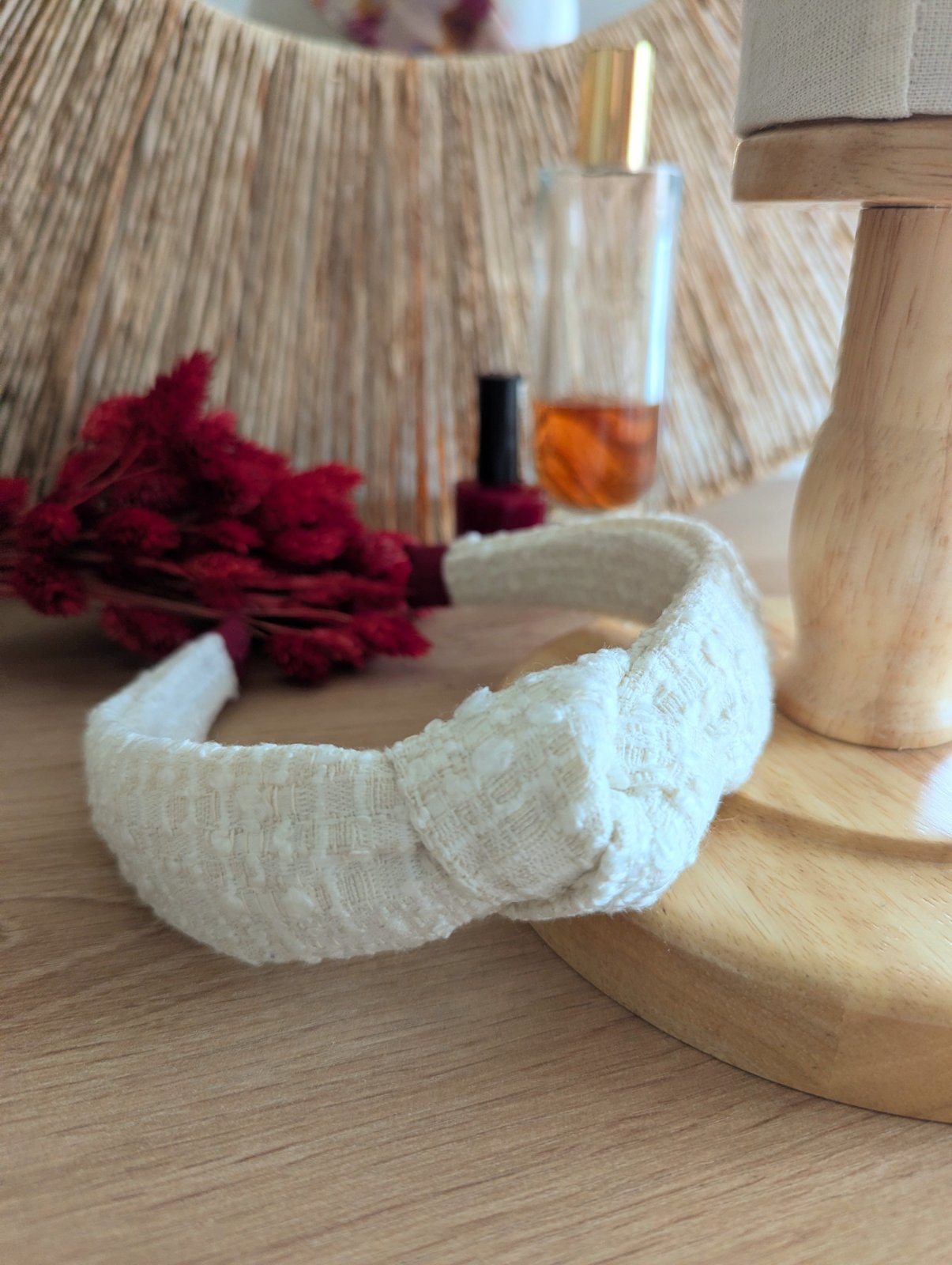 Serre-tête tweed blanc, photo 1
